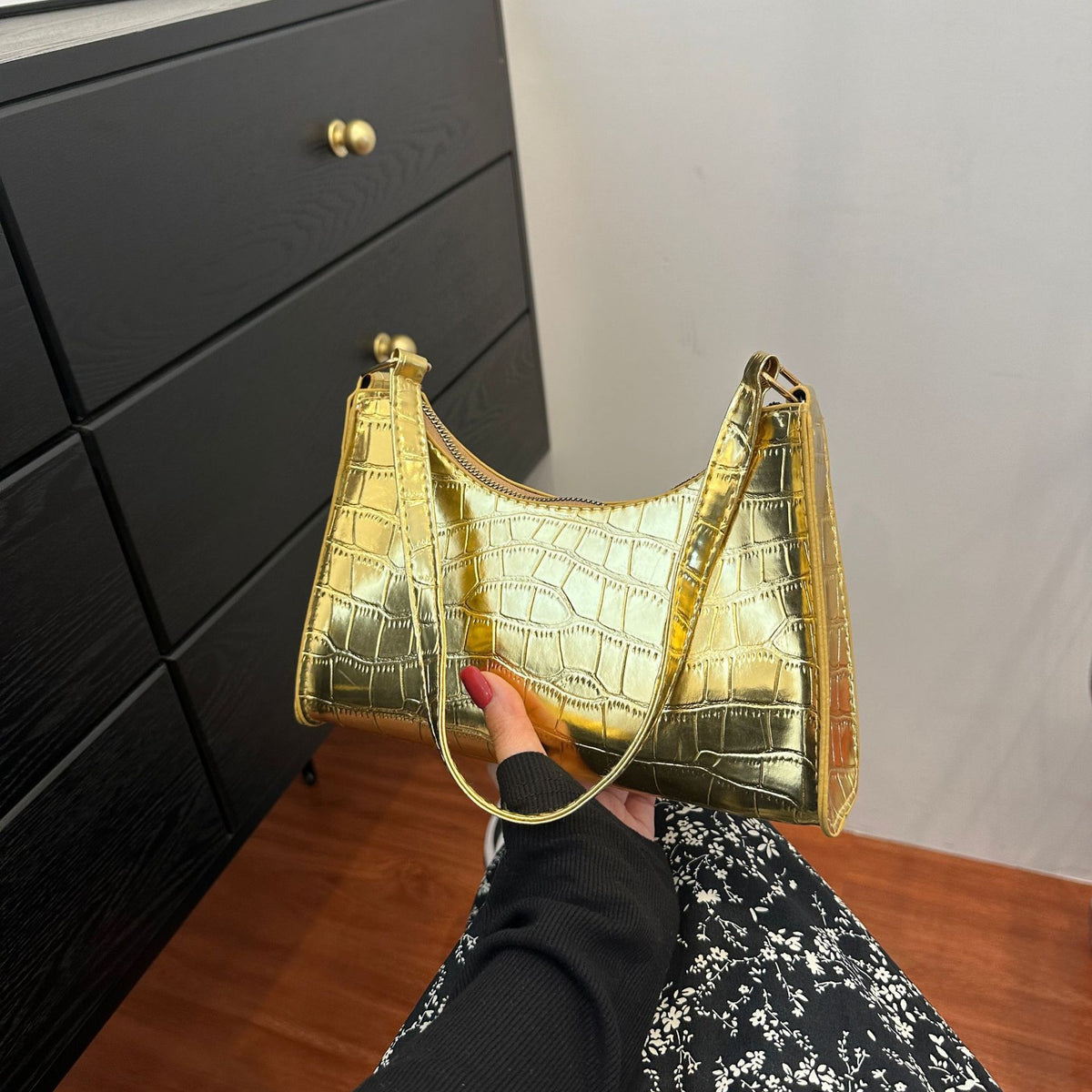 Embossed Candy Color Underarm Bag