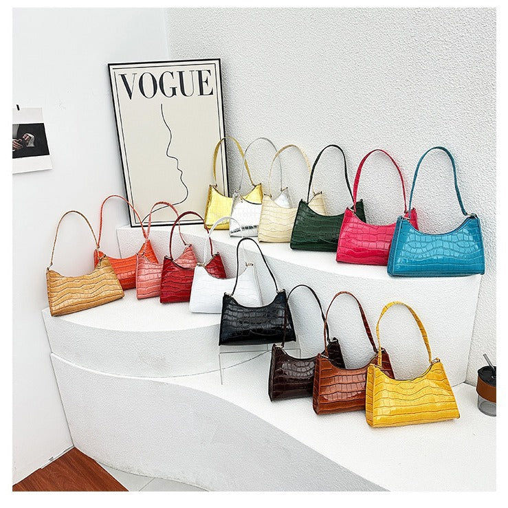 Embossed Candy Color Underarm Bag