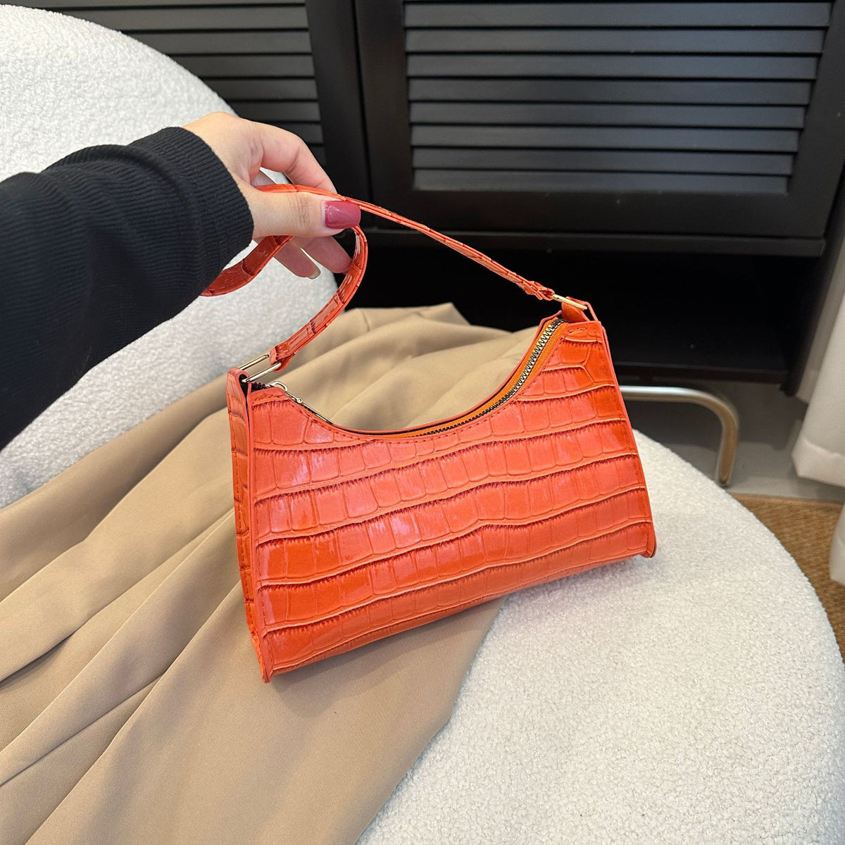 Embossed Candy Color Underarm Bag