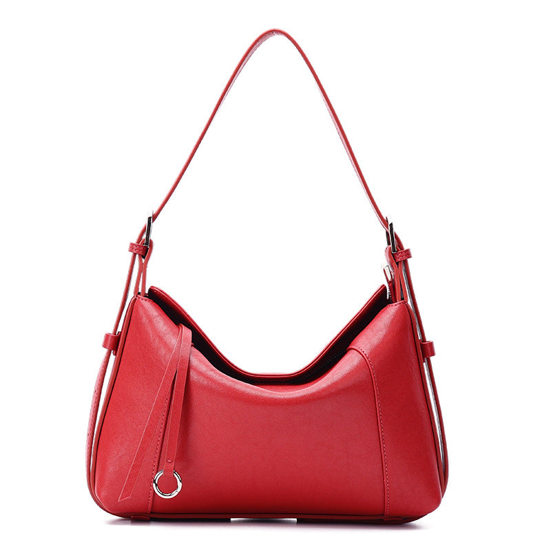 Fashion Cowhide Shoulder Bag with Crossbody Strap