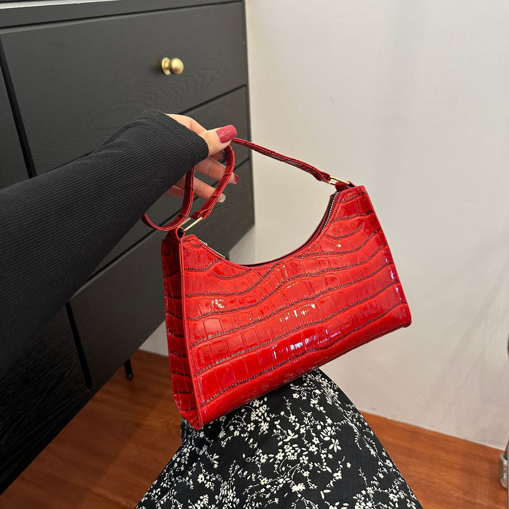Embossed Candy Color Underarm Bag